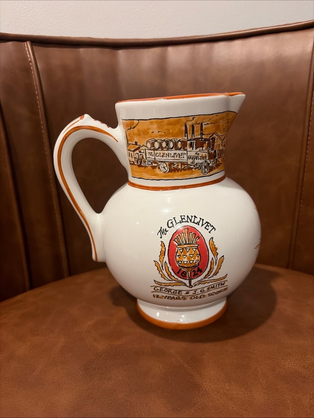 Vintage  Pitcher Glenlivet Whiskey  barware distillery collectible  France